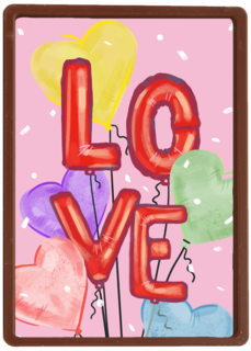 Liefde kaart Love ballonletters