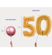 Cijferballon 4 Jaar Zilver XL