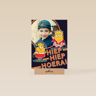 Minions fotokaart hiep hiep hoera