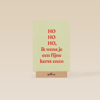 kerstkaart hohoho ik wens je fijne kerst enzo