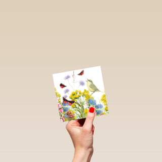 Kaart flowers by Marjolein Bastin vogel bloemen vlinders