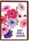 Beterschapskaart vrouw Bloemen Get well soon Engels