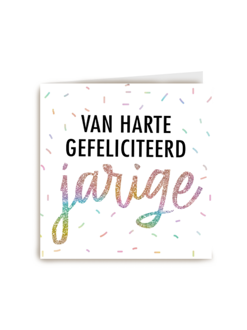 Verjaardagskaart Hallmark | Van Harte Gefeliciteerd Jarige Regenboogglitter