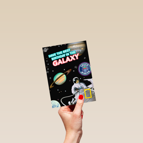 verjaardag kaart jongen best birthday galaxy