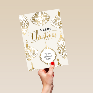 Merry Christmas gouden kersthangers