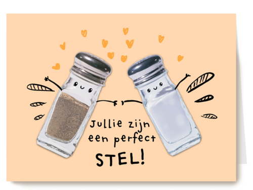 trouwdag kaart klassiek een perfect stel