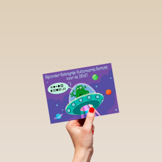 Beterschapskaart kind met ufo