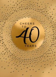 Verjaardagskaart leeftijden 40 Cheers to forty years goud