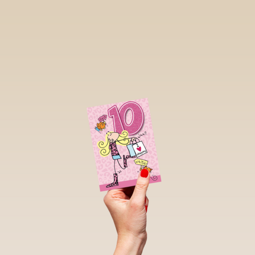 verjaardag leeftijden 10 jaar roze