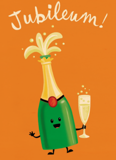 jubileum fles champagne