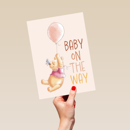 Baby on the way met Winnie the Pooh