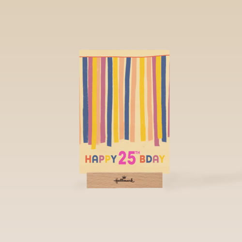 een blije gekleurde 25ste verjaardag