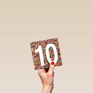 prodo design 10 jaar oud met leuke confetti balletjes