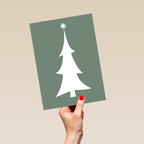 hallmark kerstkaart met kerstboom