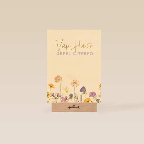 Verjaardagskaart veldbloemen van harte