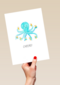 Verjaardagskaart met octopus