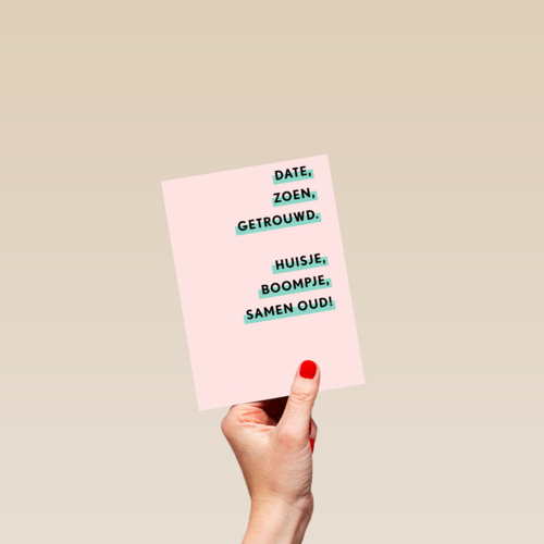 Liefdeskaart huisje boompje samen oud