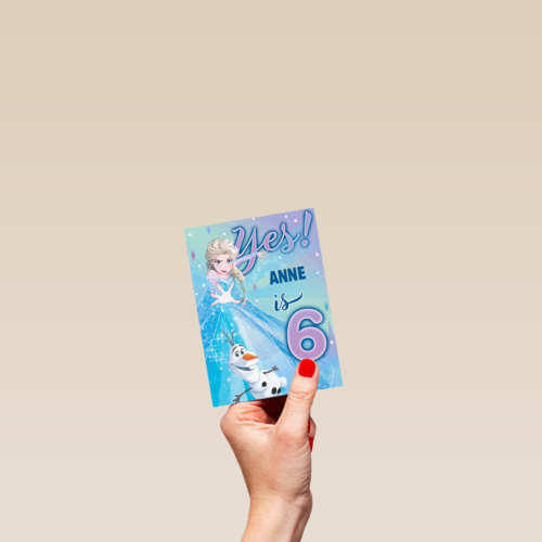 Frozen verjaardagskaart 6 jaar Elsa Olaf