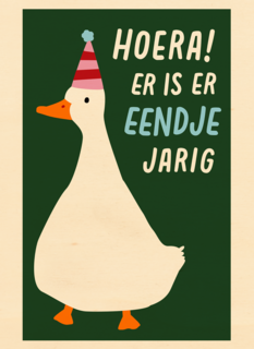 Verjaardagskaart Er Is Er Eendje Jarig