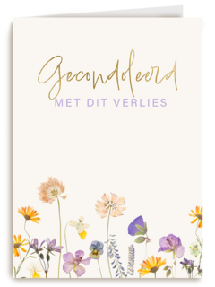 Veldbloemen condoleancekaart