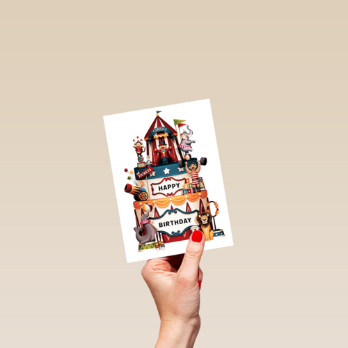 verjaardag kaart folio happy birthday circus