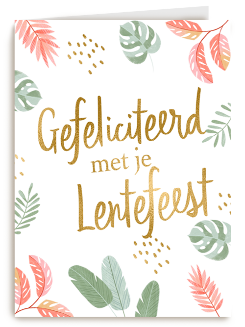 Kaart Hallmark | Lentefeest | Gefeliciteerd Met Je Lentefeest Bladeren