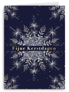 Sneeuwvlok blauw Fijne kerstdagen