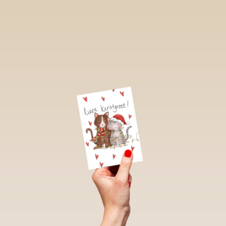 Kerstkaart kat matia studio