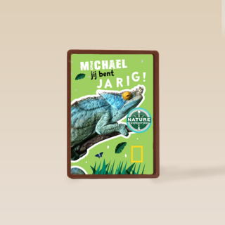 verjaardag kaart kameleon