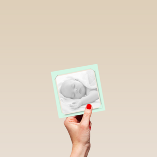 fotokaart baby groene rand