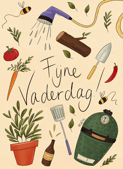 Houten Kaart Vaderdag | Houten Kaart Hallmark | Vaderdag | Matia Fijne Vaderdag Bbq