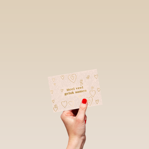 Heel veel geluk samen gouden hartjes