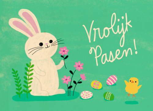 Houten Kaart Pasen | Hallmark | Houten Kaart Hallmark | Pasen | Vrolijk Pasen Konijn Kuiken