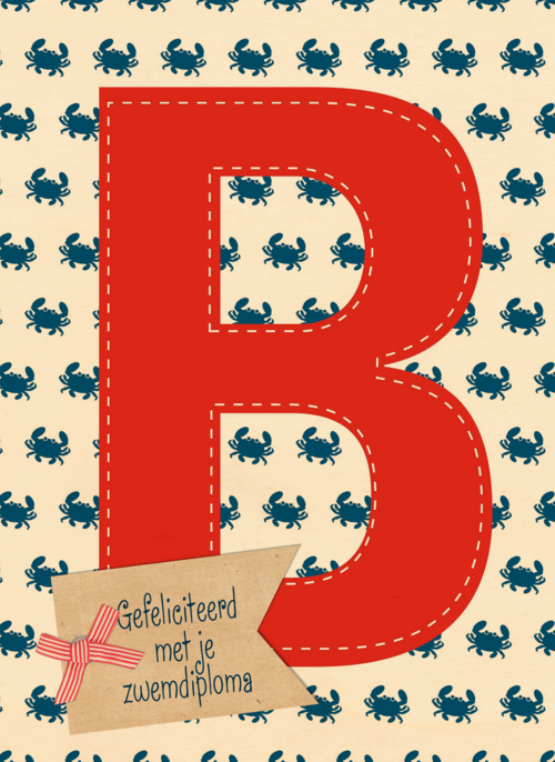 Houten Kaart Zwemdiploma | Houten Kaart Hallmark | Zwemdiploma | Gefeliciteerd Met Je Zwemdiploma B