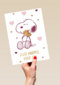 valentijnskaart klassiek snoopy dikke knuffel voor jou
