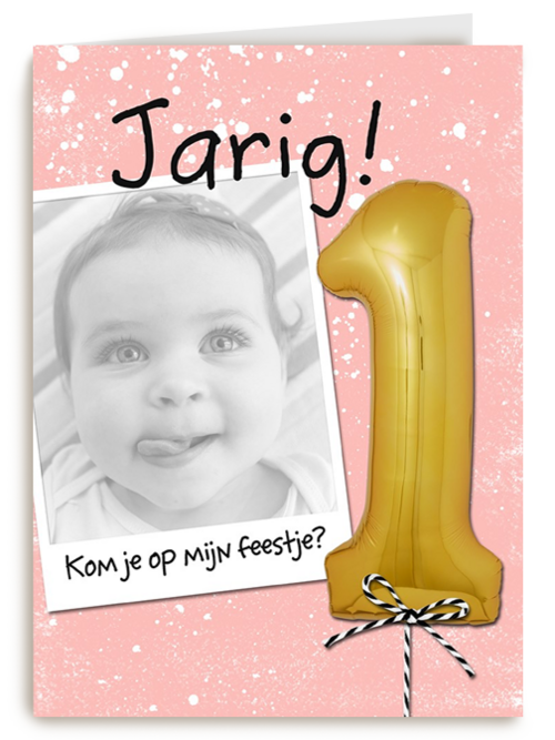 ik vier mijn eerste verjaardag kaart