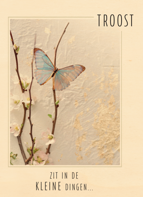 Houten Kaart Condoleance Kaarten | Houten Kaart Hallmark | Condoleance Kaarten | Kerst Troost Zit In De Kleine Dingen