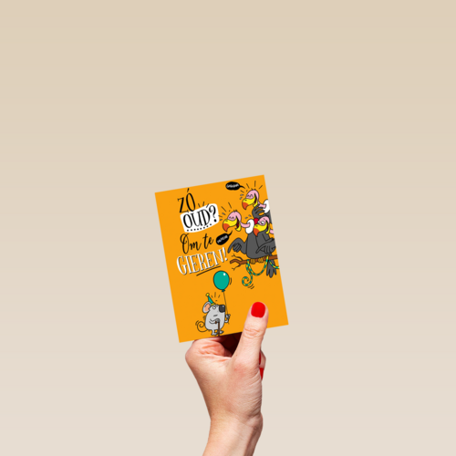 verjaardagskaart om te gieren zo oud