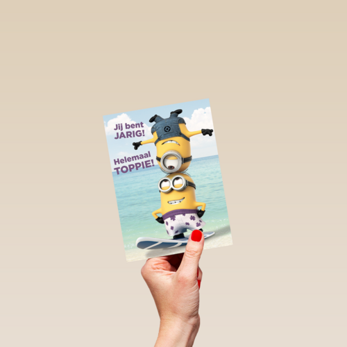 minions Stuart en Dave jij bent jarig helemaal toppie