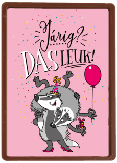 verjaardagskaart jarig das leuk