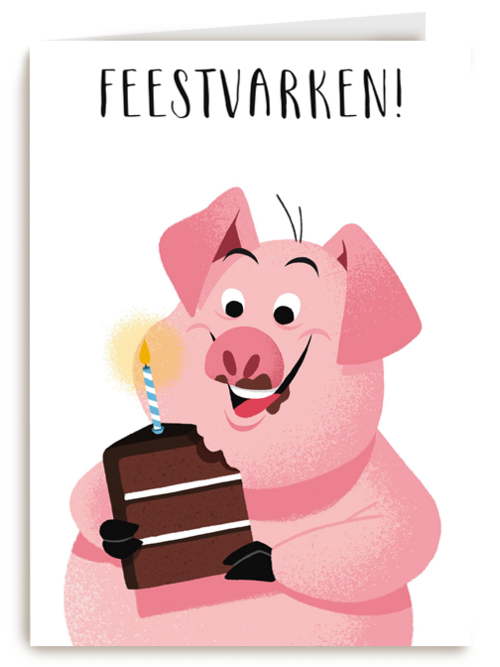 feestvarken met taartje