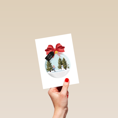 kerstbal met landschap