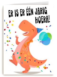 er is een jarig t rex hoera