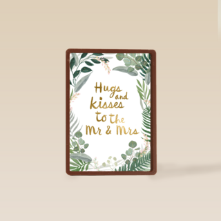 Trouwdagkaart Hugs and kisses to the Mr and Mrs