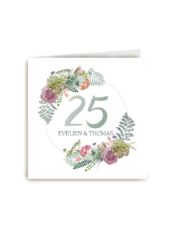 botanical kaart echtvereniging 25 jaar getrouwd