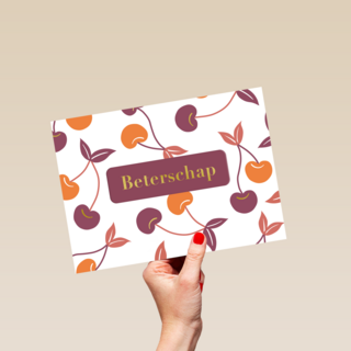 Beterschapskaart gekleurde kersen