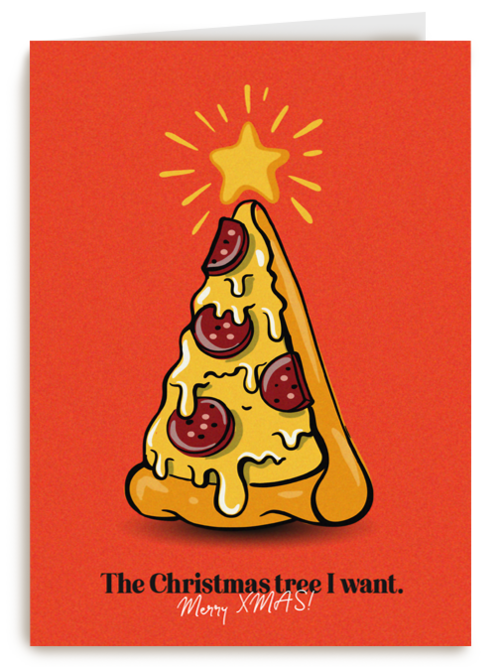 Kerstboom van pizza