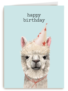 verjaardag kaart hip happy birthday lama alpaca
