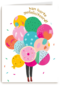 Verjaardagskaart tiener meisje enorme tros ballonnen