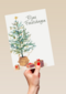 Kerstkaart klassiek kerstboom cadeautjes